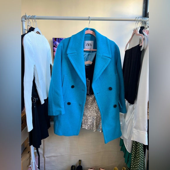 Zara Jackets & Coats Zara Fitted Wool Coat Double Breasted In